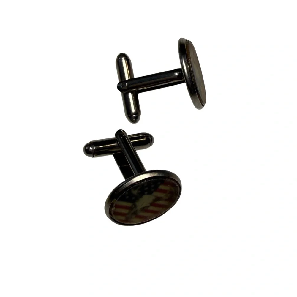 Vintage Patriotit Skull Cufflinks